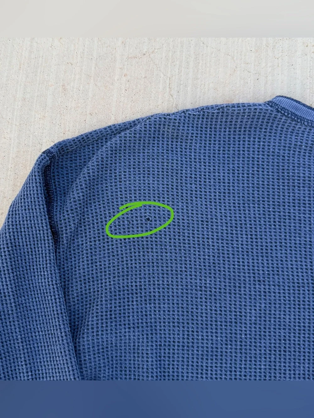 Vintage 90s St. Johns Bay Henley Waffle Knit Thermal Shirt Blue Size XL